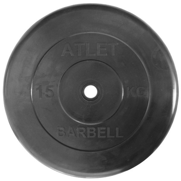 Блин MB Barbell MB Atlet B51-15 для штанги 15 кг черный