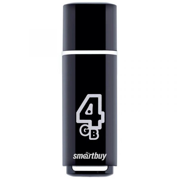 Флешка SmartBuy Glossy USB 2.0 4Гб черный